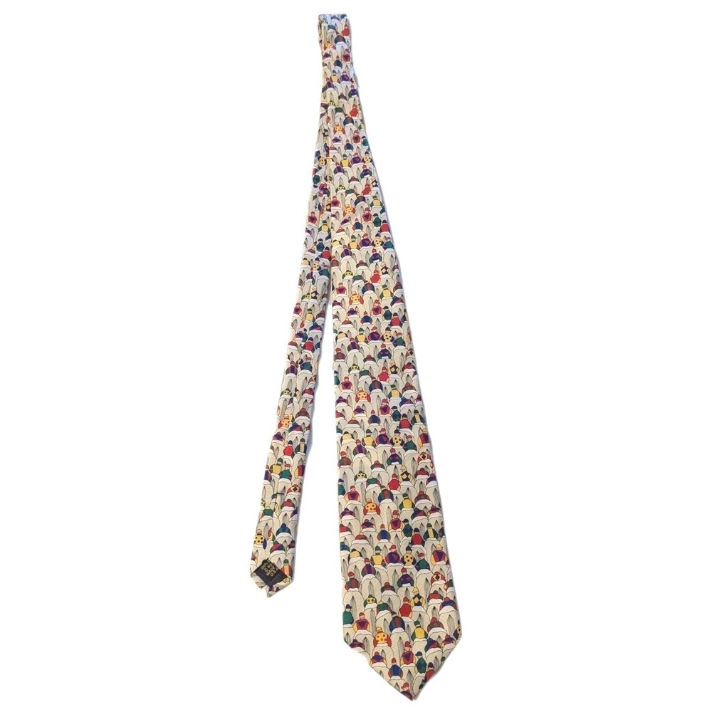 Alynn Men's To the Starting Gates 100% Silk Tie Horse Racing Jockey Made in USA - Picture 3 of 7